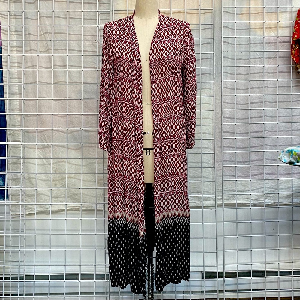 Long Southwest print kimono by Stetson.